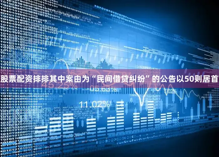 股票配资排排其中案由为“民间借贷纠纷”的公告以50则居首